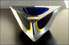 CENDRIER TRIANGLE VINTAGE EN VERRE DE MURANO SOMMERSO FLAVIO POLI 1950's comprar usado  Enviando para Brazil