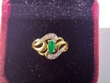 Bague émeraude diamants d'occasion  Bourg-de-Thizy