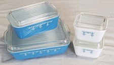☆ Lote de 8 peças guirlanda de floco de neve Pyrex conjunto completo de louça geladeira 501 502 503 excelente estado usado, usado comprar usado  Enviando para Brazil