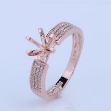 Venda de joias anel fino de ouro rosa 10k corte redondo 6 mm semi montagem diamante comprar usado  Enviando para Brazil