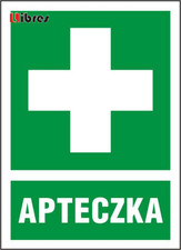 ZIO-1 - ZNAK TABLICA INFORMACYJNA BHP - APTECZKA LIBRES POLSKA SP  na sprzedaż  PL