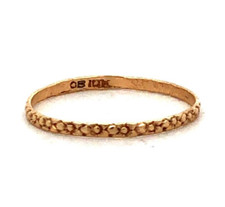 Anel de banda infantil texturizado floral ouro amarelo 10K designer OB, usado comprar usado  Enviando para Brazil