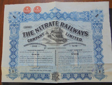 Chile The Nitrate Railways Co Ltd 1 ação ordinária Waterlow escasso comprar usado  Enviando para Brazil