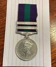 G.S.M. medalha para sinais reais, fechos Palestina 1945-48, Península Arábica, Sjt, usado comprar usado  Enviando para Brazil