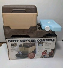 Usado, Vintage Gott Tote 6 Console Cooler Braço Descanso Suporte para Copo com Caixa Rara! Marrom bronzeado comprar usado  Enviando para Brazil