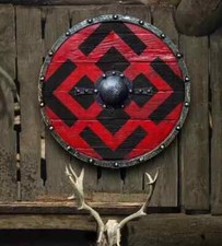 Escudo de madeira viking medieval LARP Viking pronto para batalha escudo feito à mão presente comprar usado  Enviando para Brazil