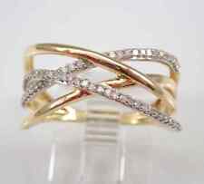 Anel de aliança de casamento cruzado de moissanita várias fileiras folheado a ouro amarelo 14k comprar usado  Enviando para Brazil