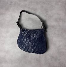 Bolsa de ombro feminina FENDI Zucca bolsa de mão festa lona/algodão azul, usado comprar usado  Enviando para Brazil
