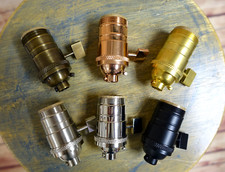 Soquete de luz de latão maciço com rosca Uno, botão vintage, ajustadores de sombra vendidos separadamente comprar usado  Enviando para Brazil