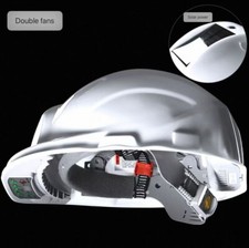 Usado, Capacete rígido movido a energia solar com ar condicionado, ventiladores e Bluetooth  comprar usado  Enviando para Brazil