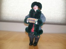 Estatuilla muñeca acordeón vintage hecha a mano en Rusia cuero pintado a mano ruso segunda mano  Embacar hacia Mexico