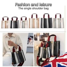 Usado, Bolsa de ombro listrada casual alça superior bolsa tote feminina simples grande capacidade comprar usado  Enviando para Brazil