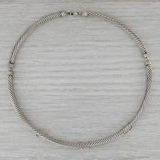 Colar David Yurman cabo prata esterlina ouro 14k padrão X 15" 5mm comprar usado Colar David Yurman cabo prata esterlina ouro 14k padrão X 15" 5mm comprar usado  Enviando para Brazil