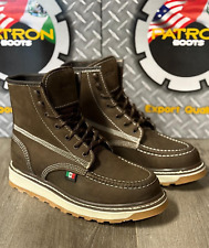 BOTAS DE TRABALHO MASCULINAS CAFÉ MOC TOE COURO GENUÍNO BOTA CON BANDEJA DE MÉXICO BANDEIRA, usado comprar usado  Enviando para Brazil