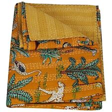 Usado, Jungle Print Handmade Cotton Throw Blanket Indian Bedding Bedspread Kantha Quilt comprar usado  Enviando para Brazil