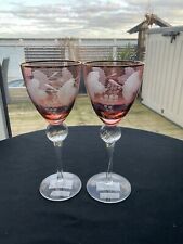 Vintage cranberry glasses for sale  EAST COWES