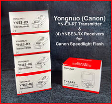 Transmissor flash sem fio Yongnuo Canon YN-E3-RT e quatro (4) receptores YNE3-RX comprar usado  Enviando para Brazil