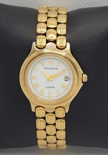 Usado, Relógio feminino vintage Technos Luxor mostrador branco tom dourado pulseira 02 comprar usado  Enviando para Brazil
