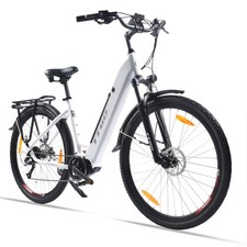 Używany rower elektryczny – 250 W, 36 V, 20 Ah, 28-calowy hamulec tarczowy–biały, używany na sprzedaż  Wysyłka do Poland