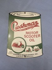 Placa de bomba de gasolina porcelana 8 x 11 pol CUSHMAN MOTOR SCOOTER LATA DE ÓLEO comprar usado  Enviando para Brazil
