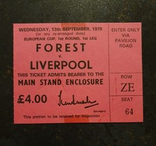 European cup ticket for sale  NOTTINGHAM