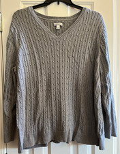 Suéter Croft & Barrow Feminino Plus Cinza Decote V Malha 100% Algodão 3X Excelente Estado Usado comprar usado  Enviando para Brazil