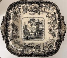 Tigela de jantar inglesa antiga Ironstone J HALL & SONS transferware comprar usado  Enviando para Brazil