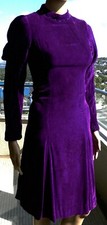 Deusa Boêmio Antigo 1960s-70s Original Retro Glamour Vestido De Veludo Roxo comprar usado  Enviando para Brazil