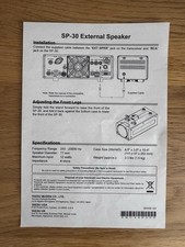 Yaesu speaker instructions for sale  WALTHAM CROSS