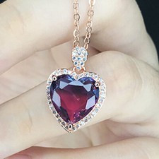 Pingente de colar feminino mais novo amuleto cor pedra preciosa turmalina coração de amor menina comprar usado  Enviando para Brazil
