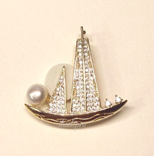 Sailboat chest brooch for sale  UK