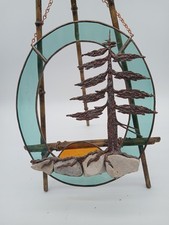 Vitral feito à mão apanhador de sol pedra de cobre rústico, natureza de cabine   comprar usado  Enviando para Brazil