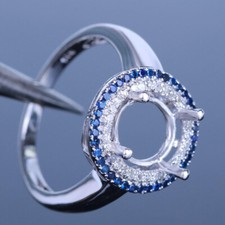 Venda anel fino de noivado 8x7mm corte oval diamante safira prata 925 semi montagem comprar usado  Enviando para Brazil