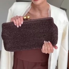 Używany, ZARA : Brązowe tkane kopertówka : 6218/510 : kupujący z Wielkiej Brytanii_Zdobądź to szybciej!! na sprzedaż  Wysyłka do Poland