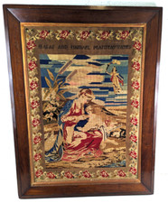 Antique framed embroidered for sale  EXETER