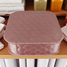 Vintage MCM Cômoda Acolchoada Caixa Vaidade Luva de Cetim Rosa Armazenamento de Lenço comprar usado  Enviando para Brazil
