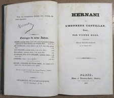 Ausgabe Original- Victor Hugo Hernani Oder L'Honneur Kastilisch 1830+2 Pieces comprar usado  Enviando para Brazil