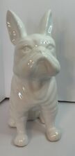 11.5" TALL WHITE FRENCH BULLDOG FRENCHIE STONEWARE FIGURINE PUPPY DOG STATUE comprar usado  Enviando para Brazil