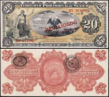 México 20 Pesos Gobierno Provisional 1914, aUNC/UNC, Revalidado, P-S706 Veracruz segunda mano  Embacar hacia Mexico