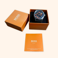 Relógio masculino Hugo Boss HB.207.1.14.2686 pulseira preta | Na caixa | mostrador laranja comprar usado  Enviando para Brazil
