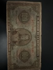 El Banco de la República 100 Pesos Oro Nota Moeda Vintage, 1947 comprar usado  Enviando para Brazil