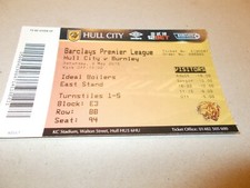 Ticket hull burnley for sale  BURNLEY