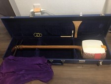 Juego de 3 cuerdas estuche rígido japonés Shamisen cubierta de instrumento naranja segunda mano  Embacar hacia Mexico
