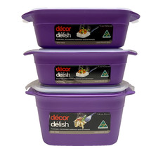 Conjunto de 6 panelas Decor Delish Premium para micro-ondas roxas 1,9 L/8 xícaras comprar usado  Enviando para Brazil
