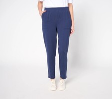 Denim & Co. Calça de tornozelo cônica Regular Active French Terry azul marinho GG nova, usado comprar usado  Enviando para Brazil