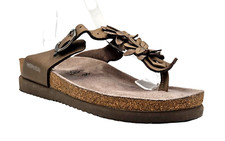 Sandálias tanga Mephisto Z1559* feminina couro bronze alça flor tamanho UE 35 EUA 5 comprar usado  Enviando para Brazil