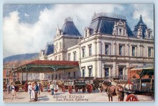Usado, Cartão postal Brasil Santos Estacao San Paulo Railway c1910 Oilette Tuck Art comprar usado  Enviando para Brazil
