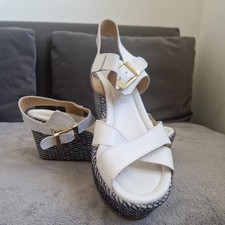 Ladies white wedge for sale  ABERDARE