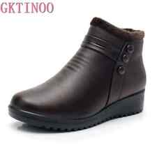 Usado, Botas de inverno da moda feminina couro tornozelo botas quentes outono pelúcia sapatos anabela comprar usado  Enviando para Brazil
