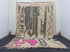 Tapete de lã natural marroquino branco e preto decoração para casa tapete de área feito à mão, usado comprar usado  Enviando para Brazil